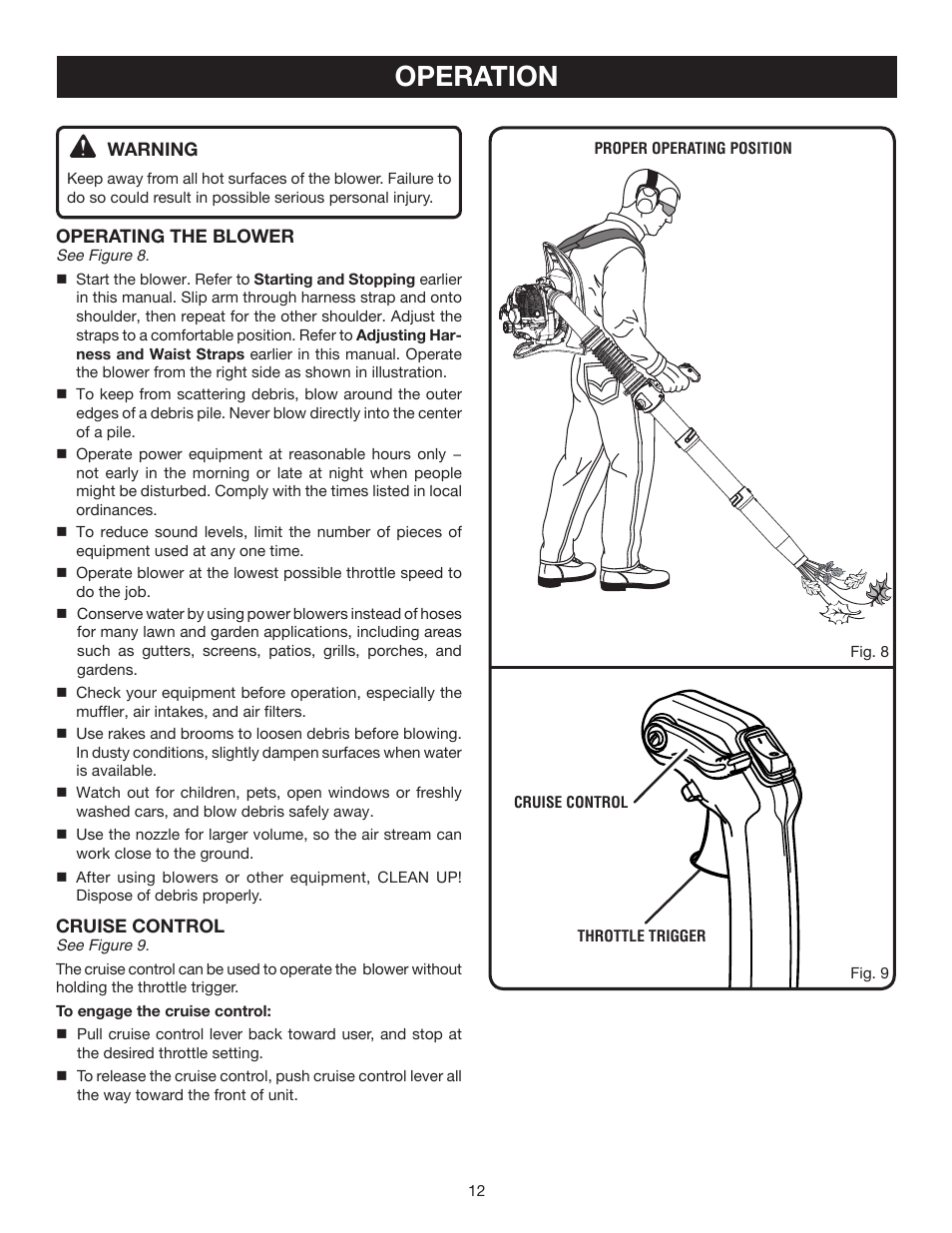 Operation | Ryobi RY08578 User Manual | Page 12 / 20