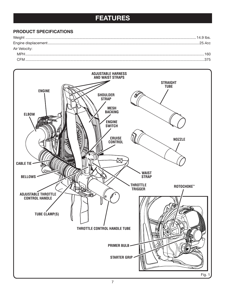 Features | Ryobi RY08578 User Manual | Page 7 / 20