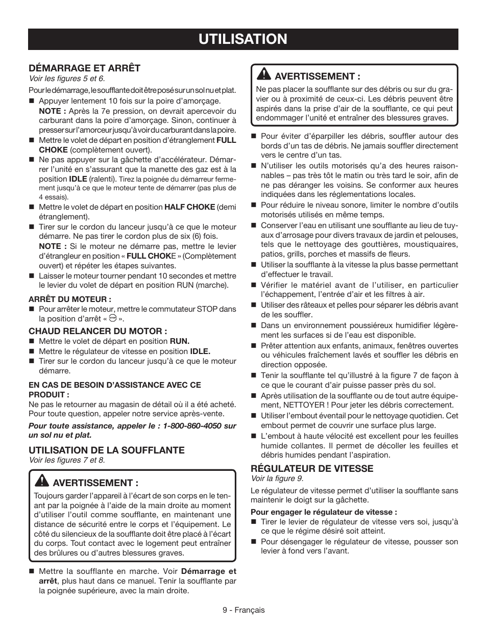 Utilisation | Ryobi RY09440 User Manual | Page 26 / 48