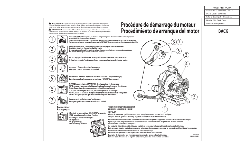 Back | Ryobi RY09605 User Manual | Page 2 / 2
