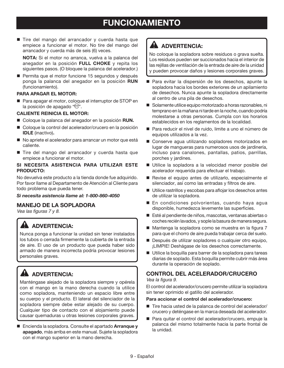 Funcionamiento | Ryobi RY09465 User Manual | Page 41 / 48