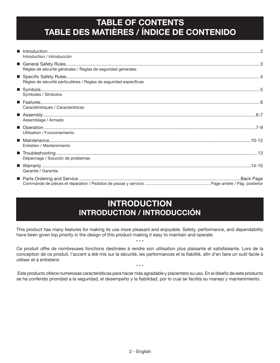 Introduction, Introduction / introducción | Ryobi RY09465 User Manual | Page 6 / 48