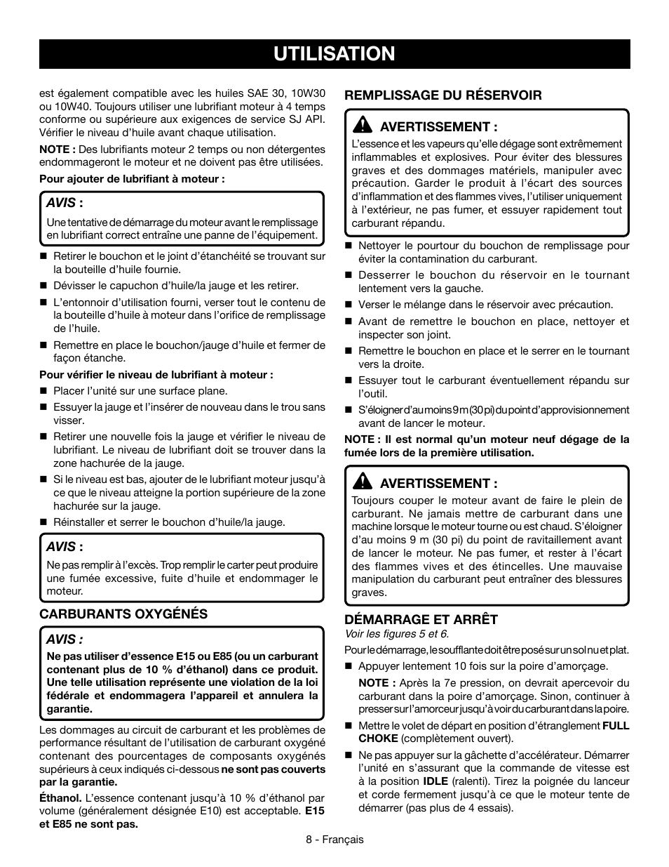 Utilisation | Ryobi RY09466А User Manual | Page 24 / 44