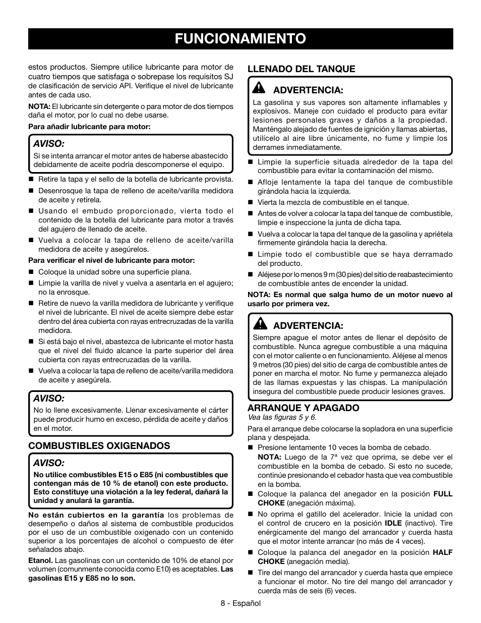Funcionamiento | Ryobi RY09466А User Manual | Page 36 / 44