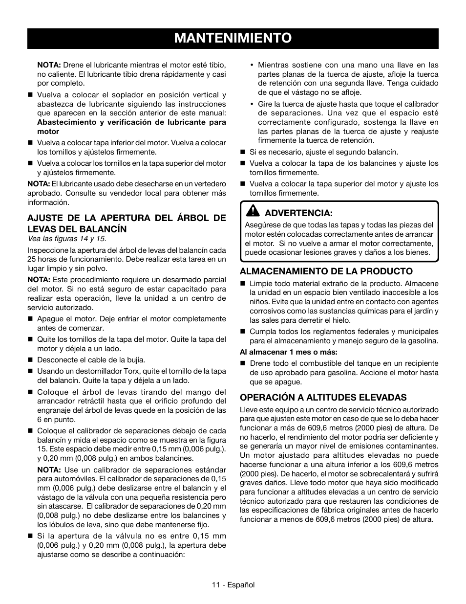 Mantenimiento | Ryobi RY09466А User Manual | Page 39 / 44