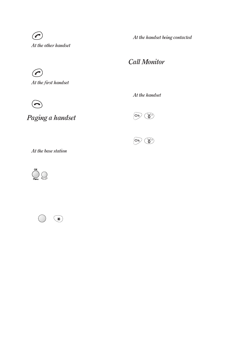 Paging a handset, Call monitor | BT On-Air DECTf@x Plus F@x machine and digital telephone system User Manual | Page 60 / 77