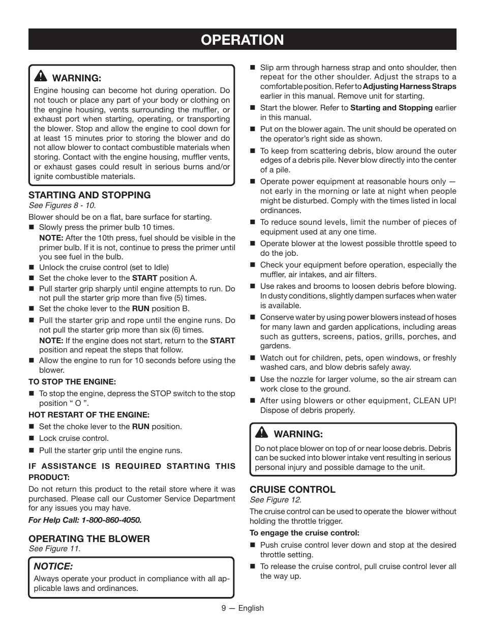 Operation | Ryobi RY08420А User Manual | Page 11 / 38