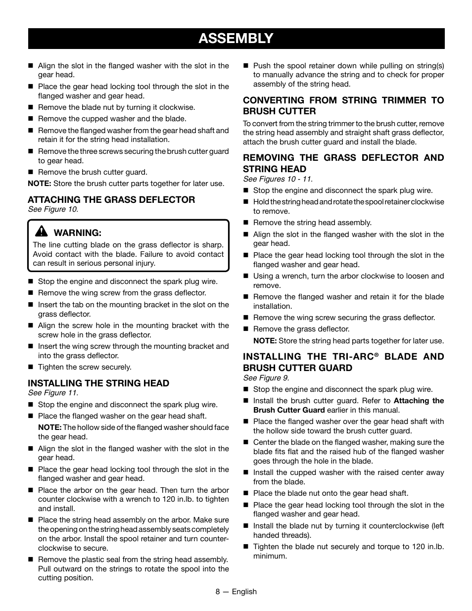 Assembly | Ryobi RY28161 User Manual | Page 12 / 52