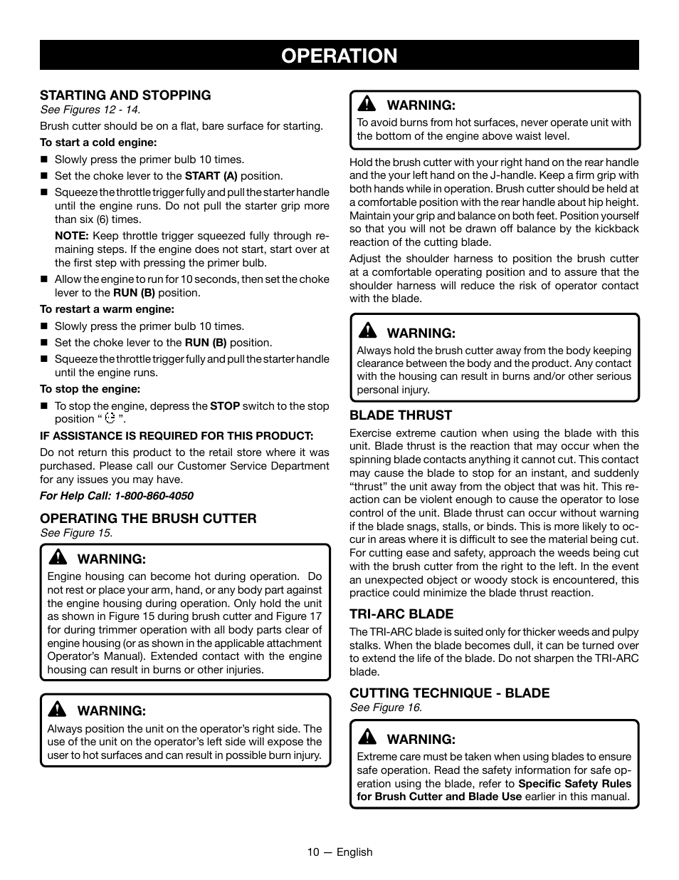 Operation | Ryobi RY28161 User Manual | Page 14 / 52