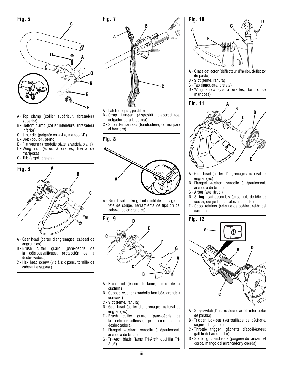 Fig. 5, Fig. 9, Fig. 11 | Fig. 6, Fig. 10, Fig. 7, Fig. 8, Fig. 12 | Ryobi RY28161 User Manual | Page 3 / 52