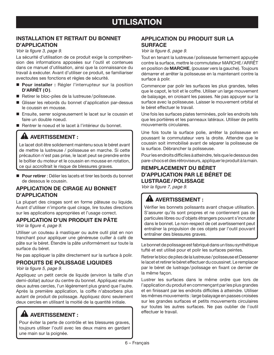 Utilisation | Ryobi P430 User Manual | Page 12 / 24