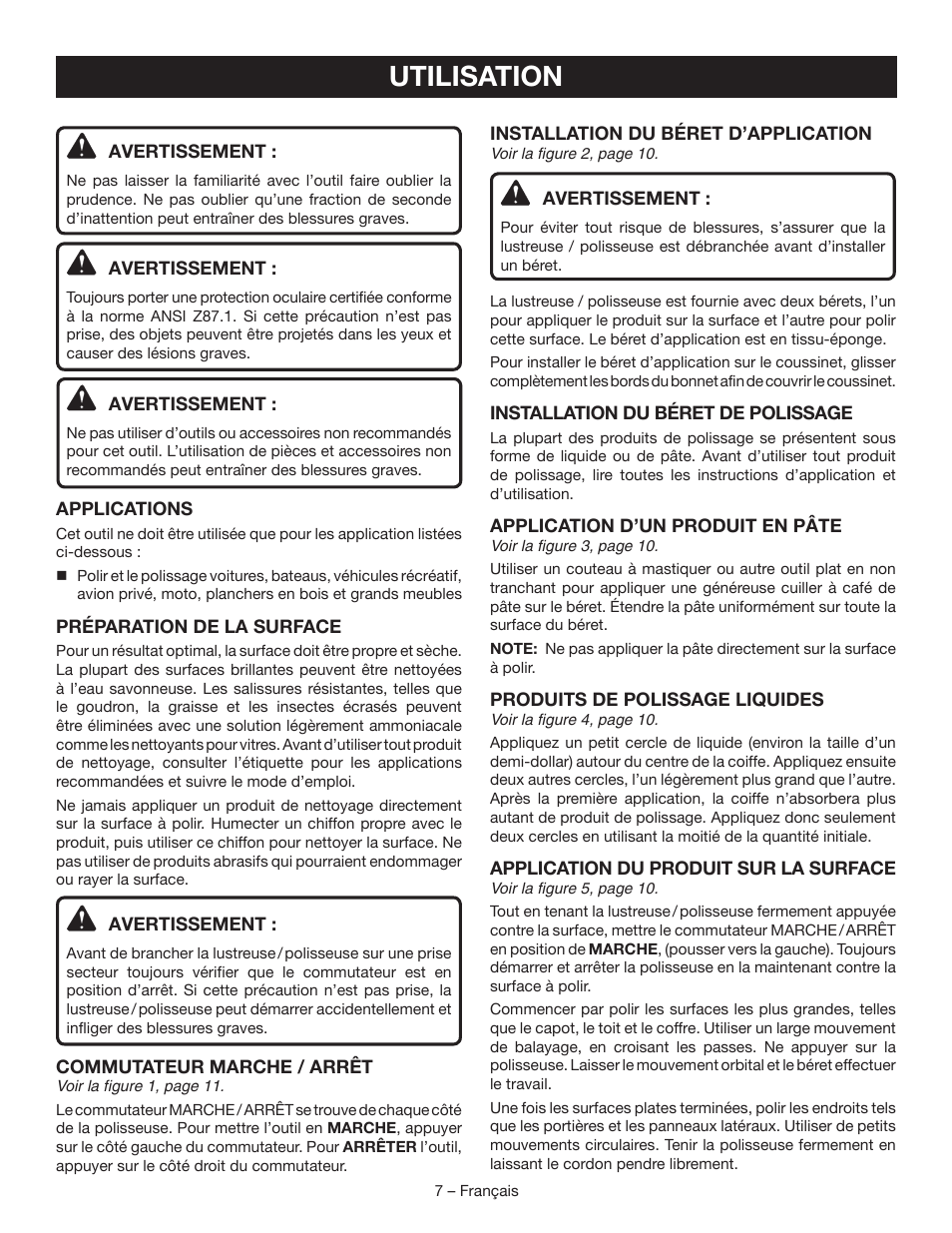 Utilisation | Ryobi RB60G User Manual | Page 15 / 28