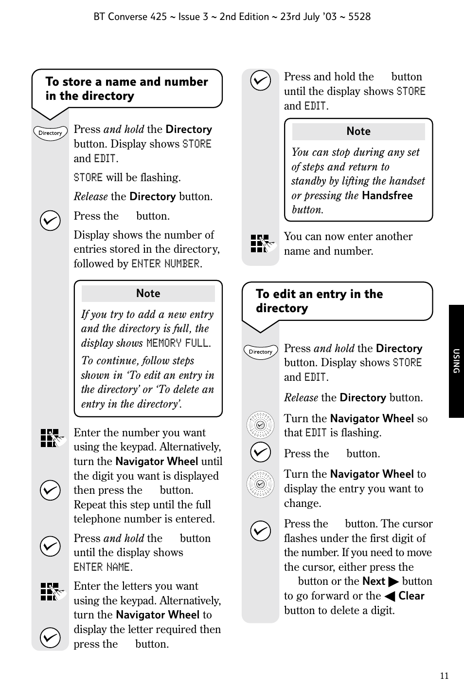 BT CONVERSE 425 User Manual | Page 12 / 23