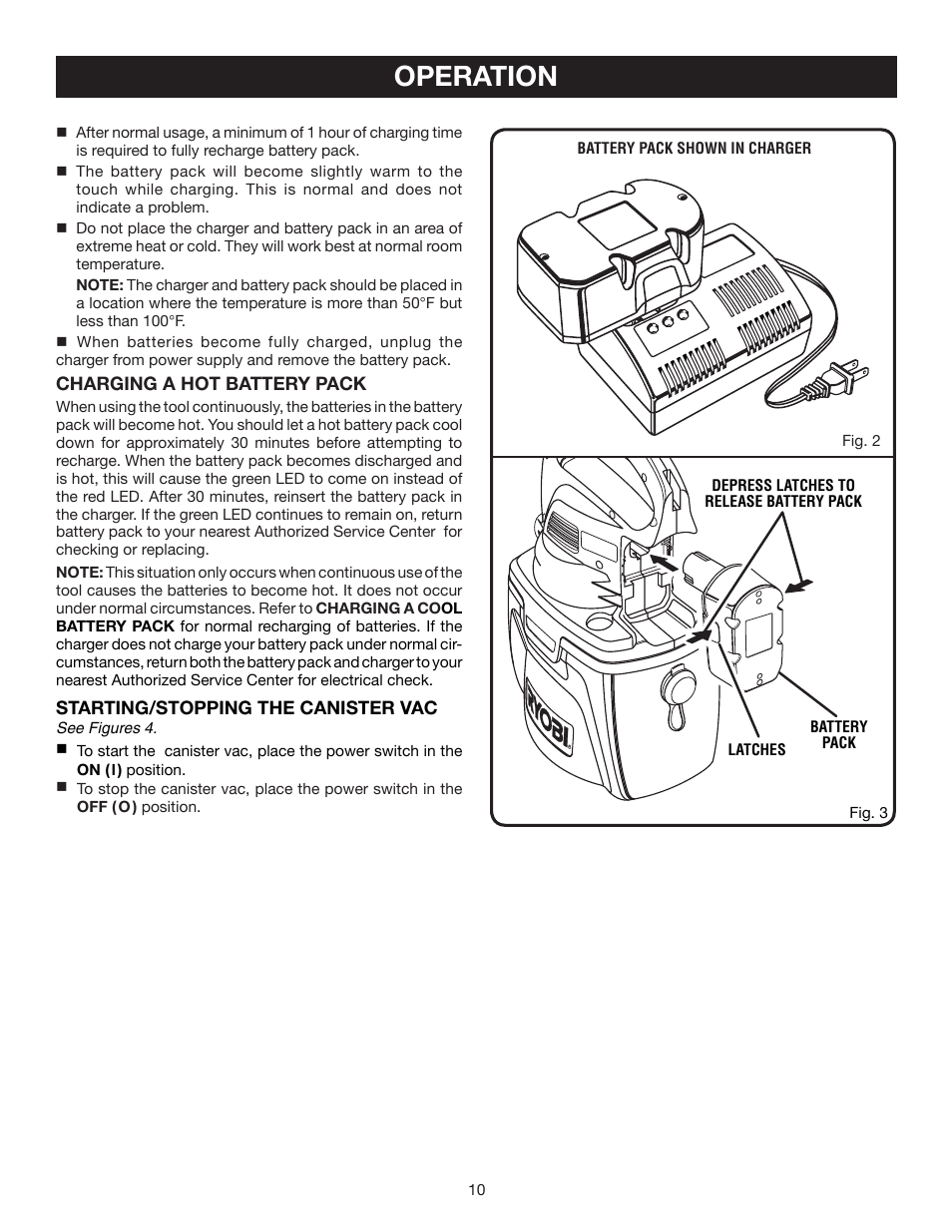 Operation | Ryobi P3200 User Manual | Page 10 / 16