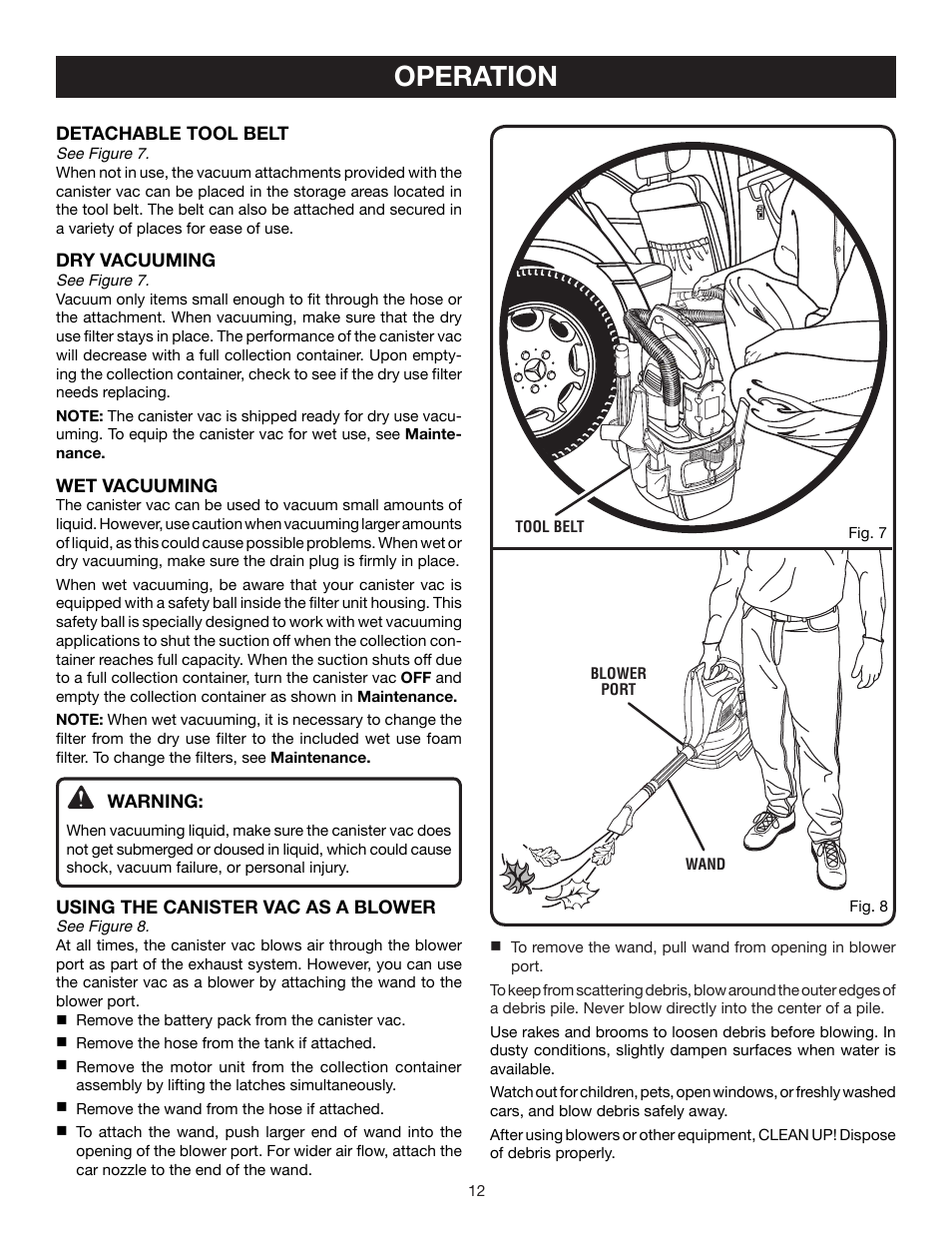 Operation | Ryobi P3200 User Manual | Page 12 / 16