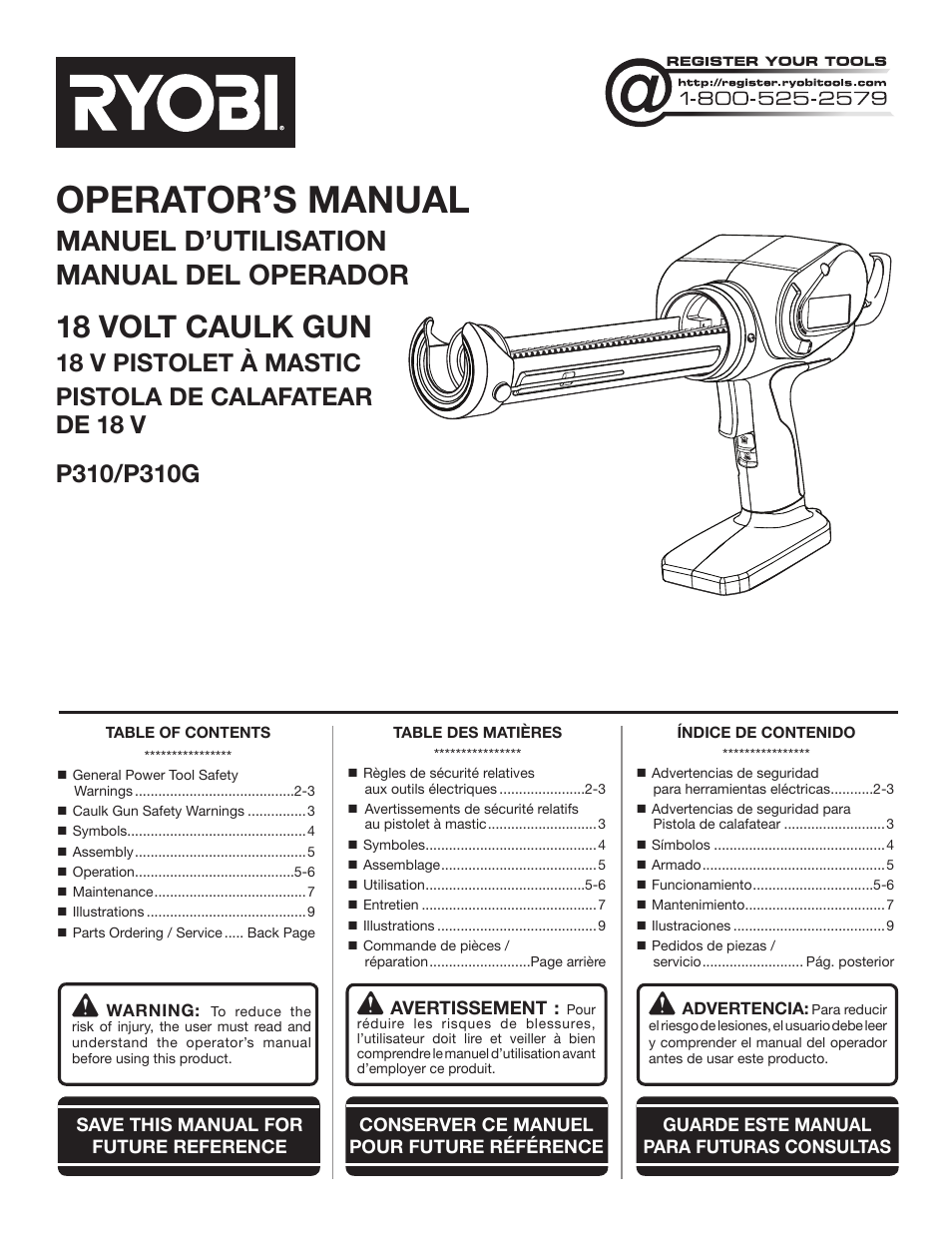 Ryobi P310G User Manual | 24 pages