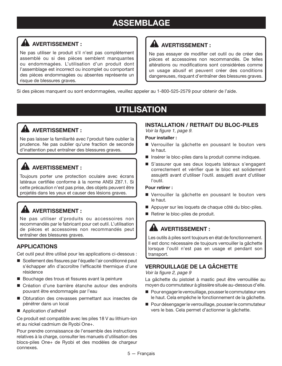 Assemblage, Utilisation | Ryobi P310G User Manual | Page 12 / 24