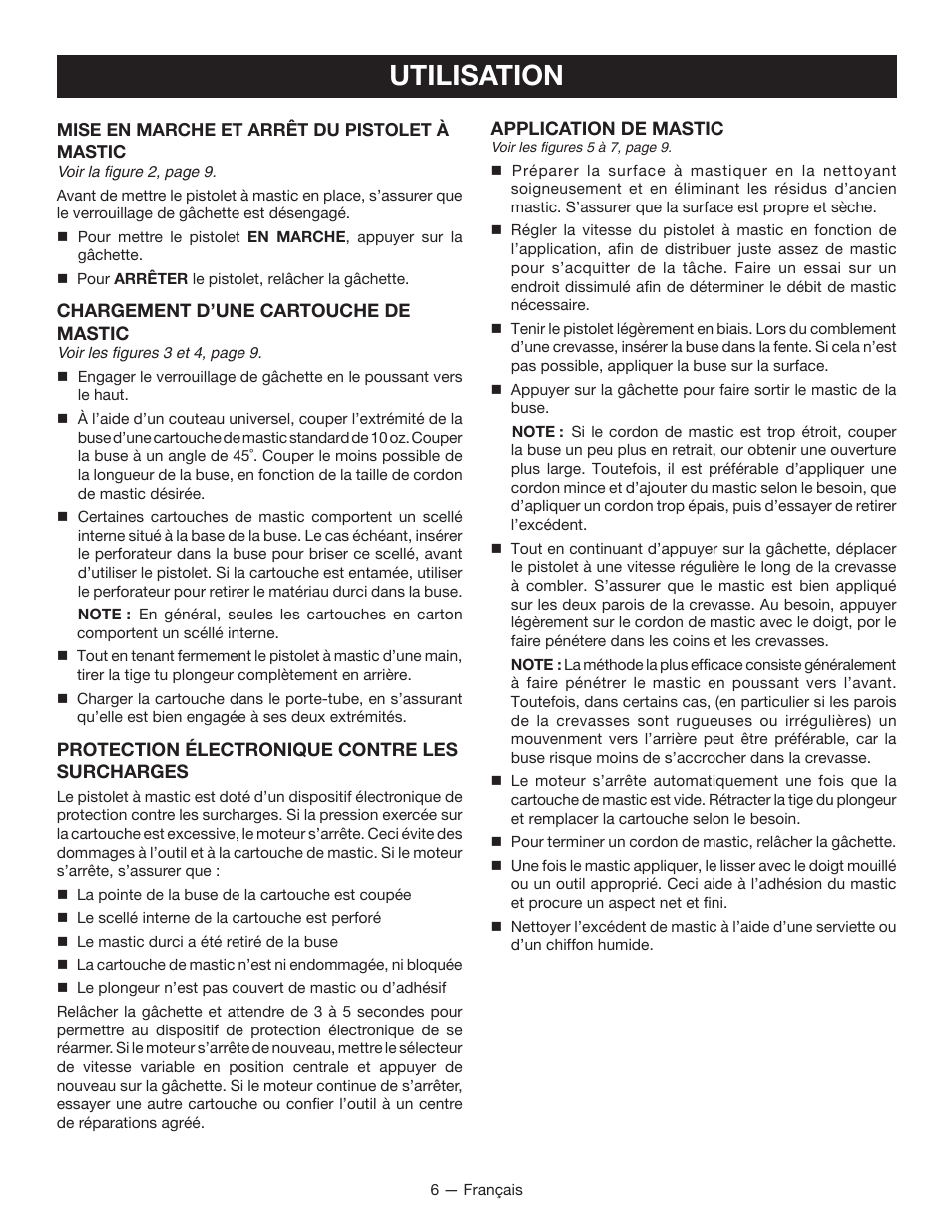 Utilisation | Ryobi P310G User Manual | Page 13 / 24