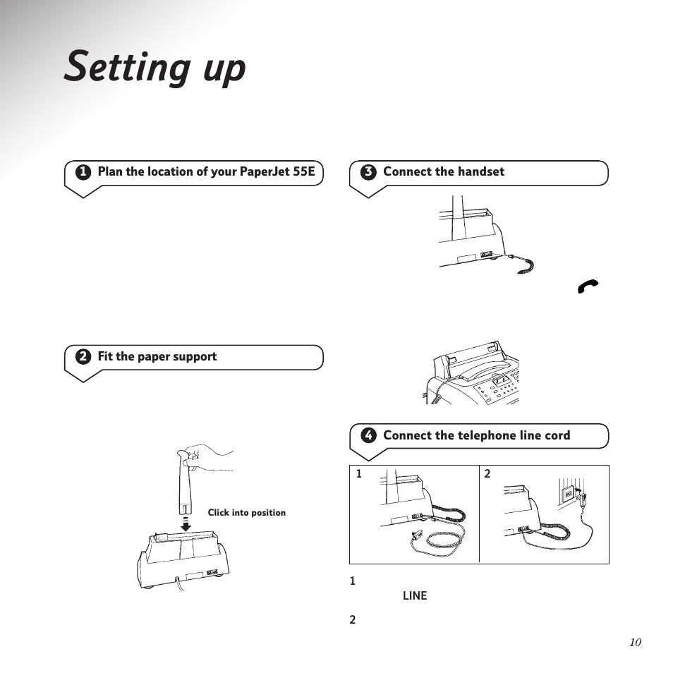 Setting up | BT PaperJet 55E User Manual | Page 10 / 54