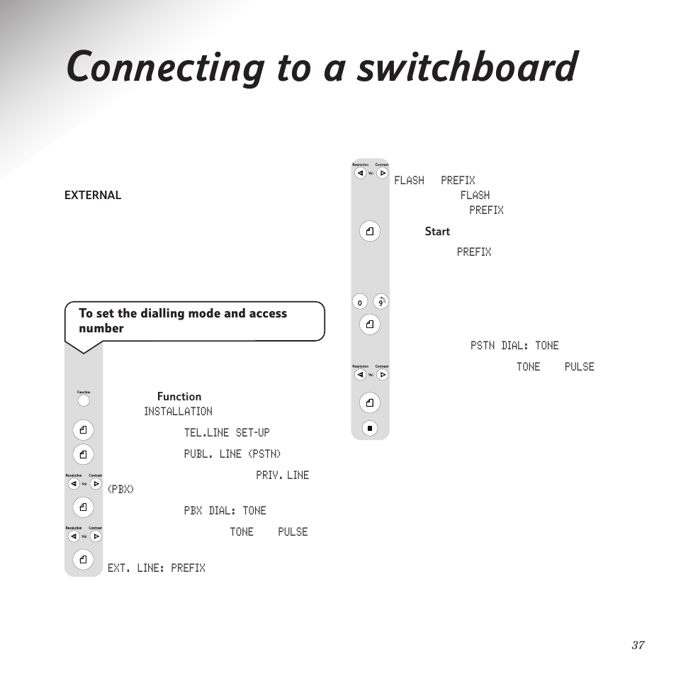 Connecting to a switchboard | BT PaperJet 55E User Manual | Page 37 / 54