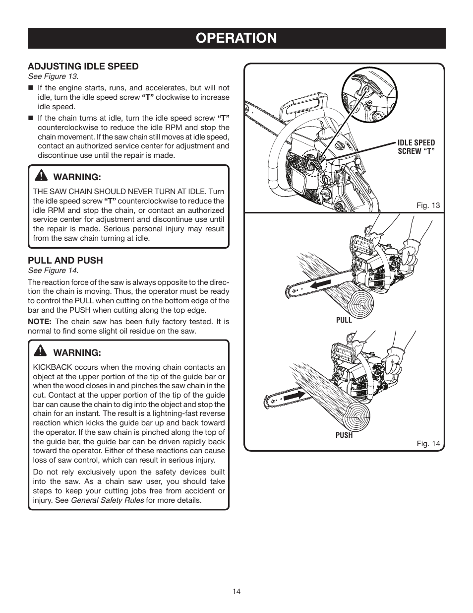 Operation | Ryobi RY10532 User Manual | Page 14 / 38