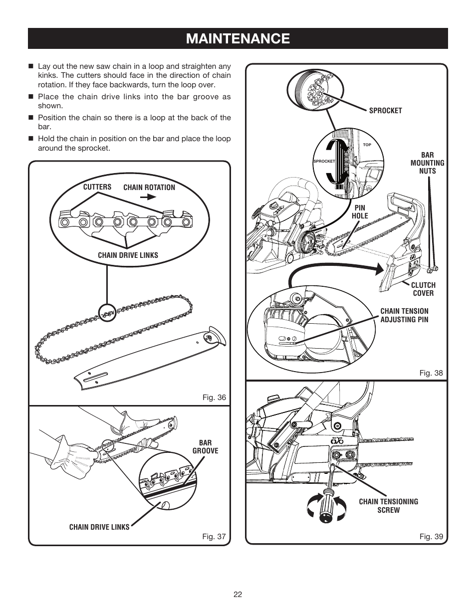 Maintenance | Ryobi RY10532 User Manual | Page 22 / 38