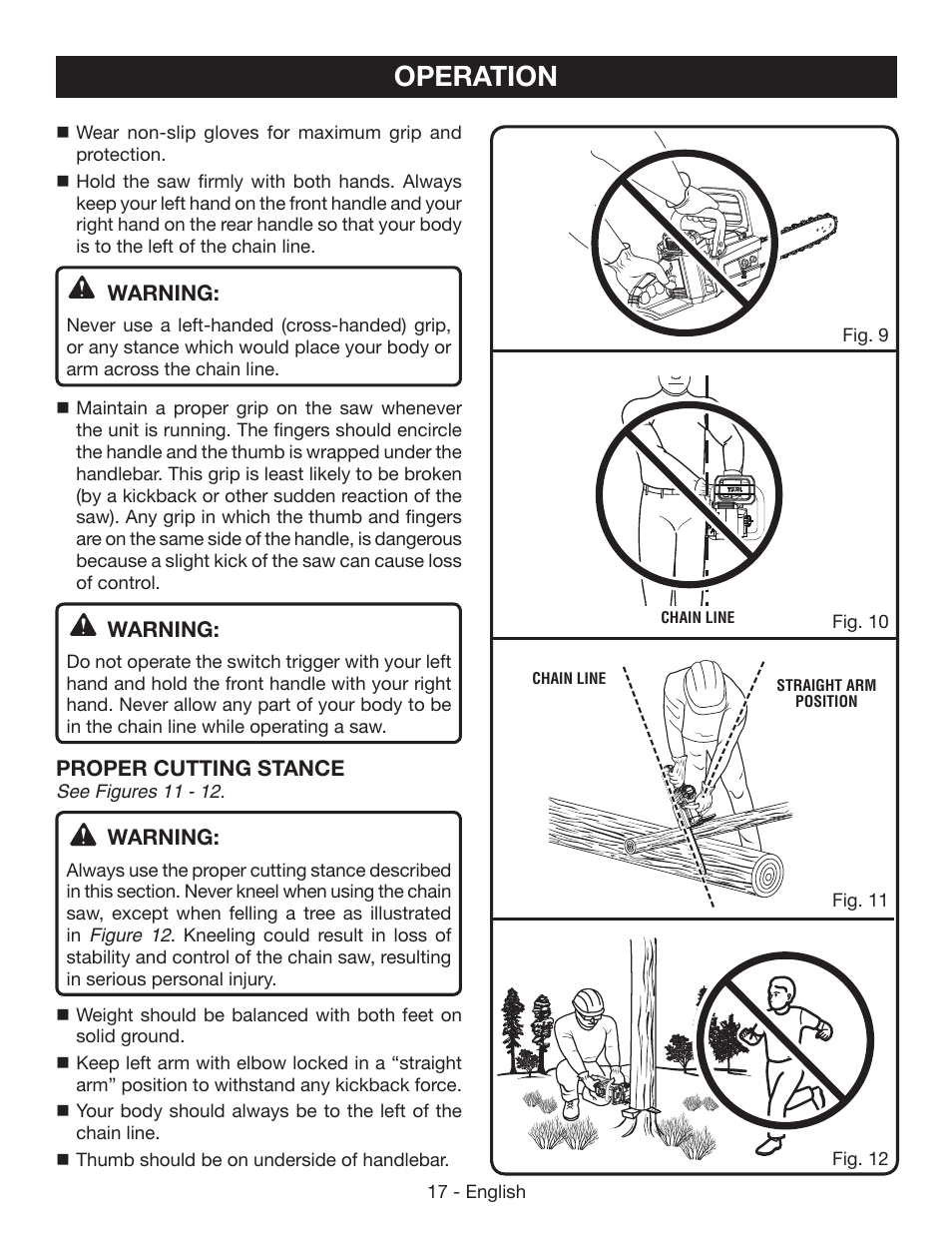 Operation | Ryobi RY40502 User Manual | Page 17 / 92