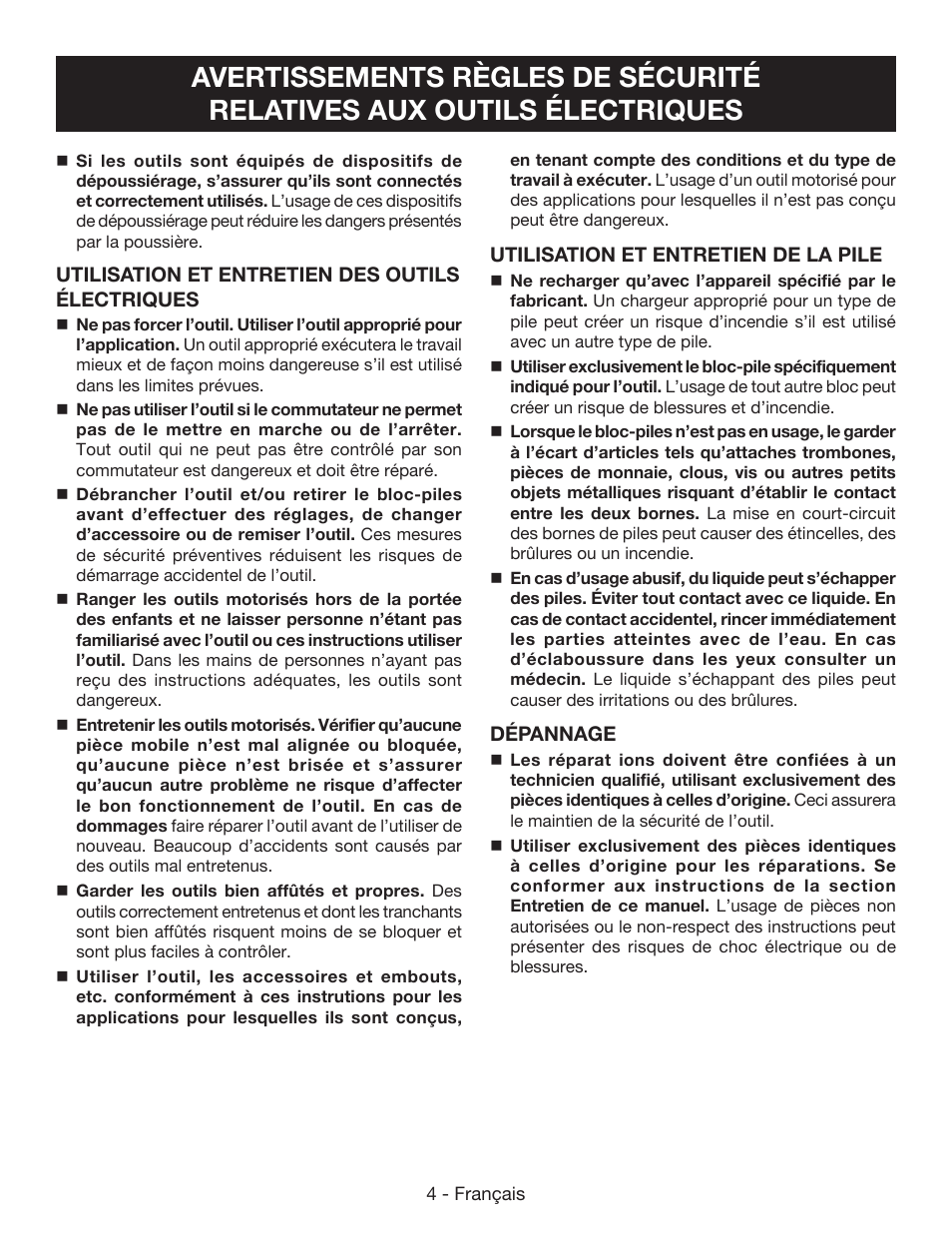 Ryobi RY40502 User Manual | Page 33 / 92