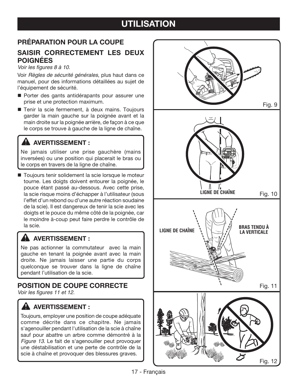 Utilisation | Ryobi RY40502 User Manual | Page 46 / 92