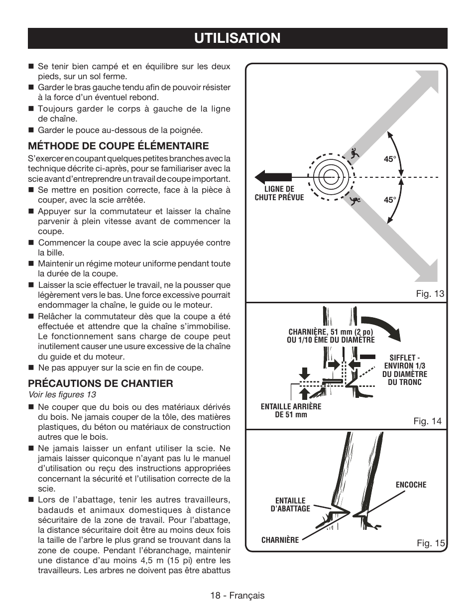 Utilisation | Ryobi RY40502 User Manual | Page 47 / 92
