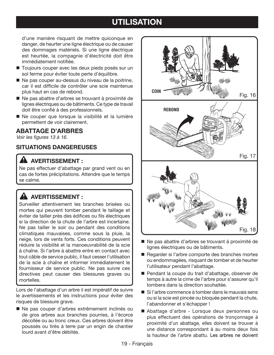 Utilisation | Ryobi RY40502 User Manual | Page 48 / 92