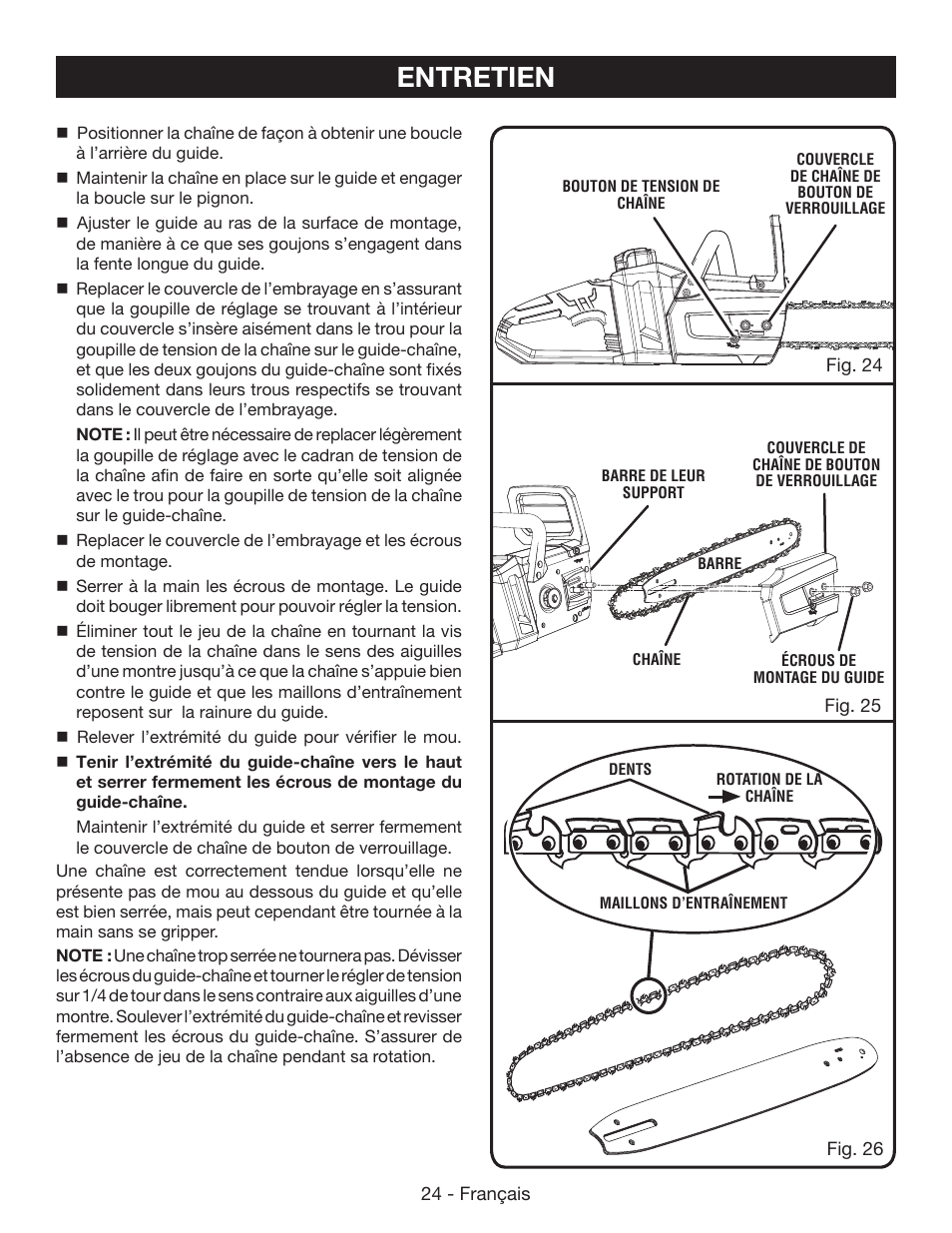 Entretien | Ryobi RY40502 User Manual | Page 53 / 92