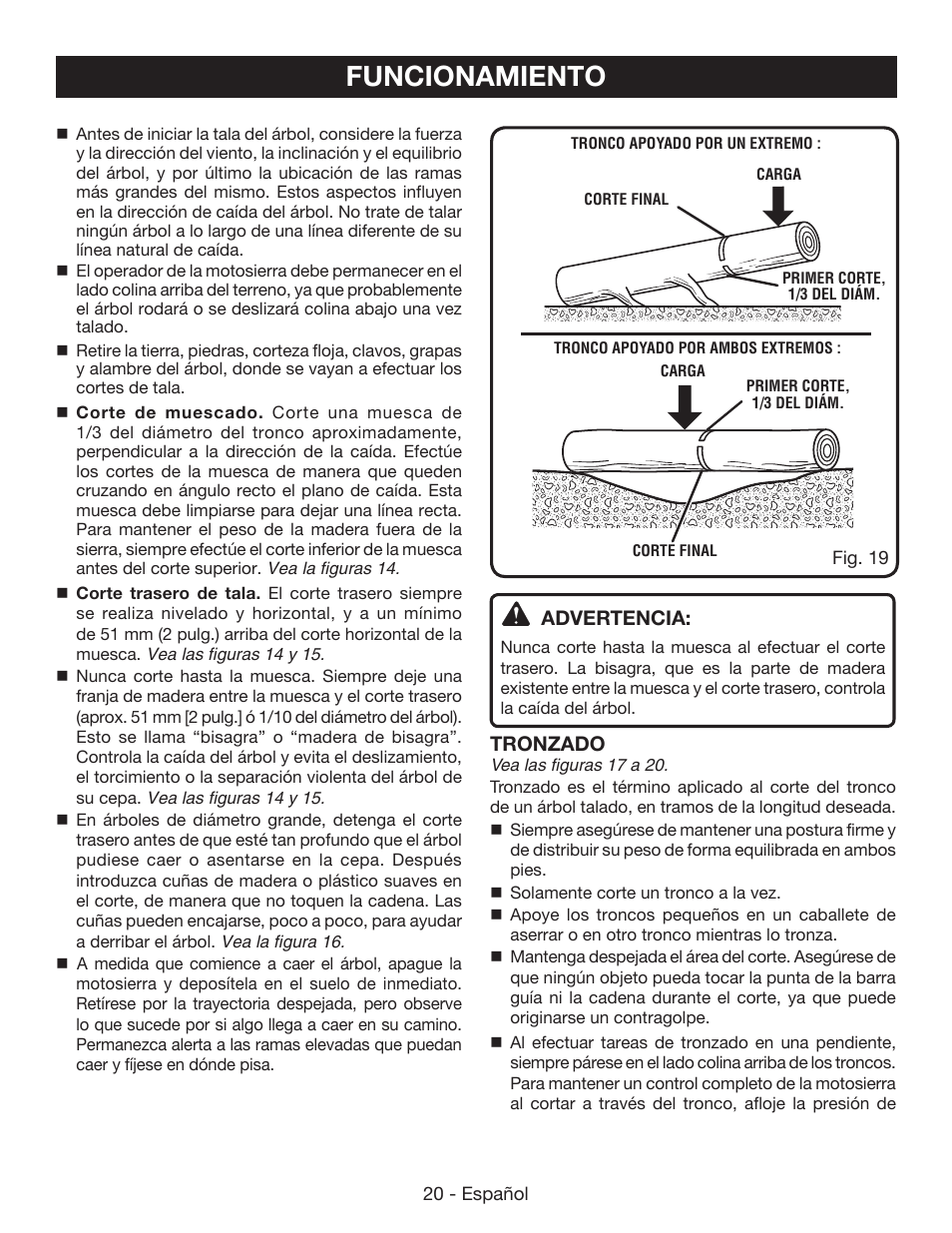 Funcionamiento | Ryobi RY40502 User Manual | Page 78 / 92