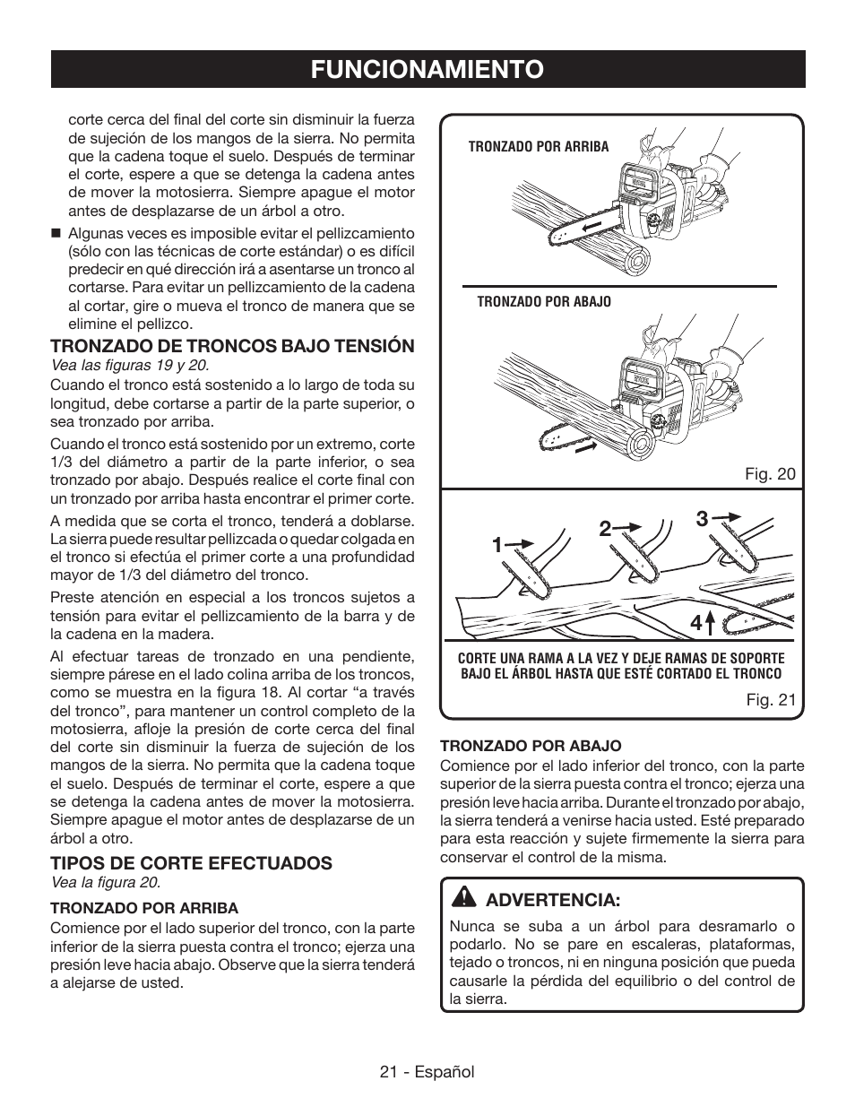 Funcionamiento | Ryobi RY40502 User Manual | Page 79 / 92