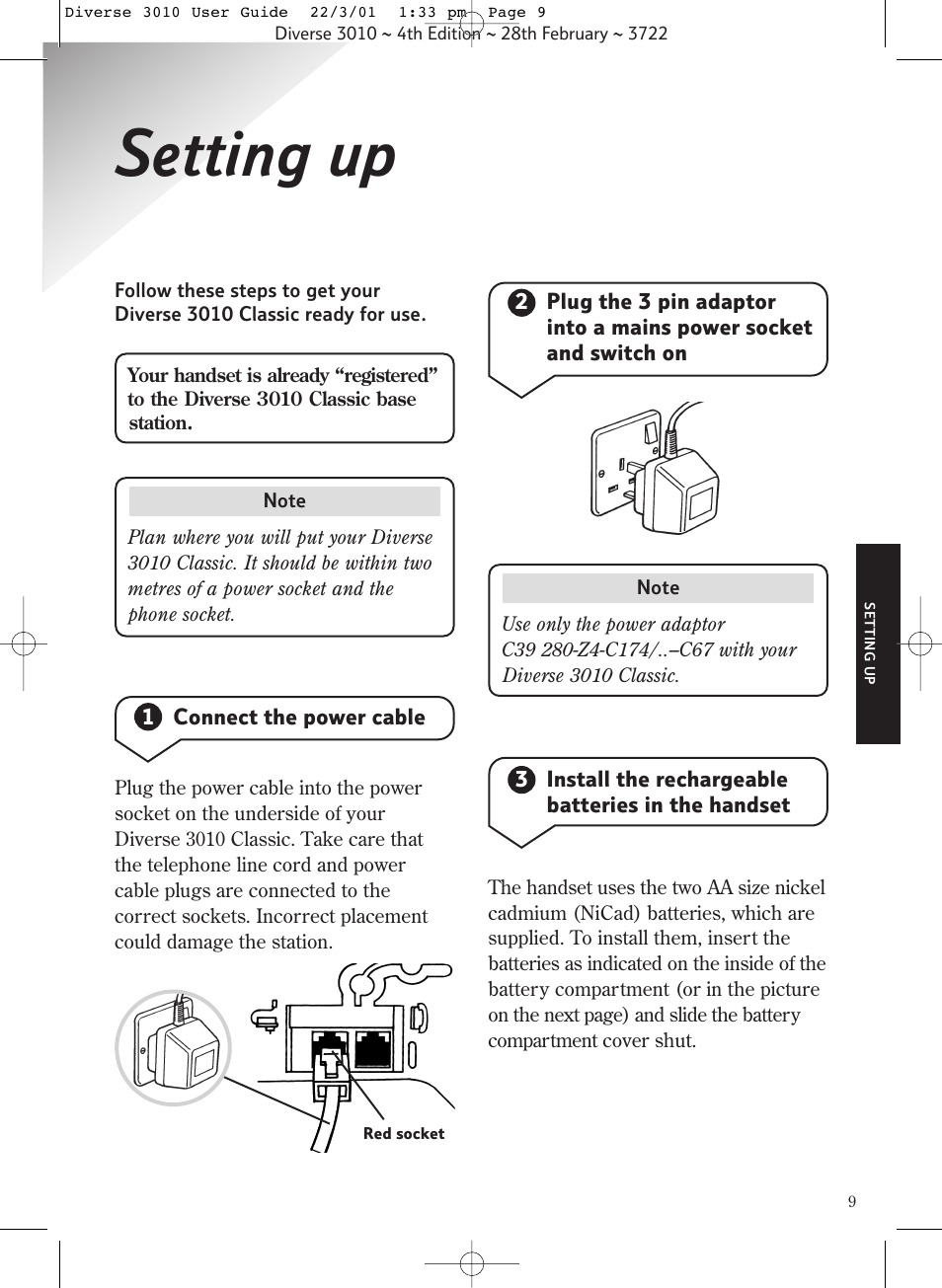 Setting up | BT 3010 Classic User Manual | Page 13 / 59