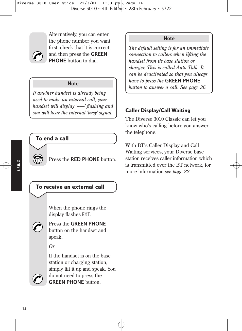 BT 3010 Classic User Manual | Page 18 / 59