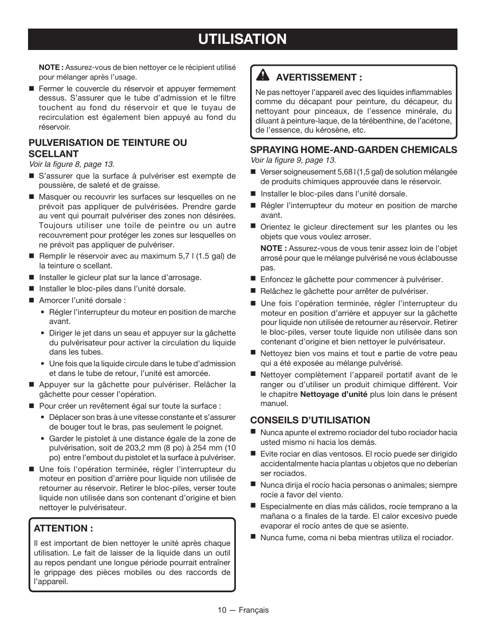 Utilisation | Ryobi P640K User Manual | Page 20 / 36