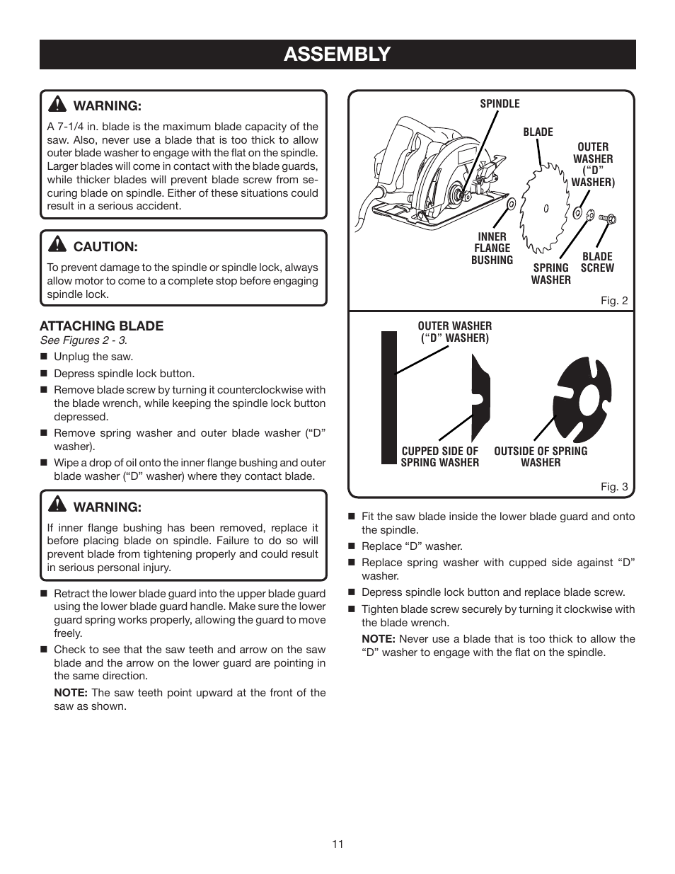 Assembly | Ryobi CSB122 User Manual | Page 11 / 22