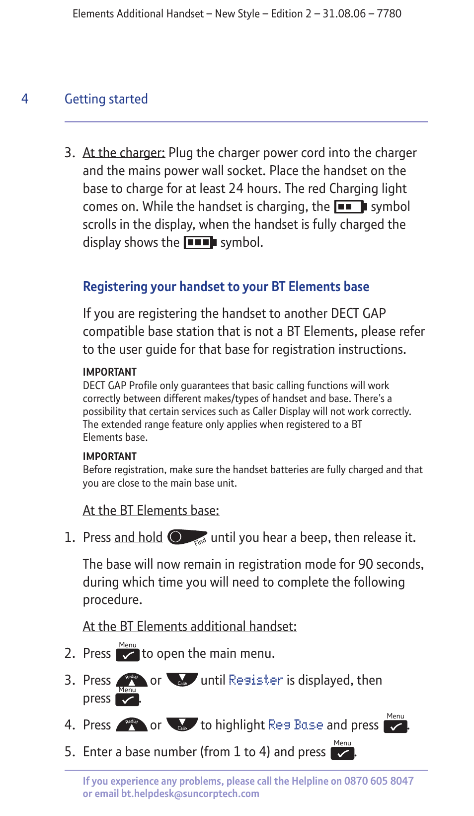 Register, Reg base | BT 7780 User Manual | Page 4 / 14