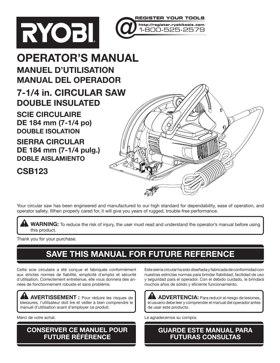 Ryobi CSB123 User Manual | 48 pages