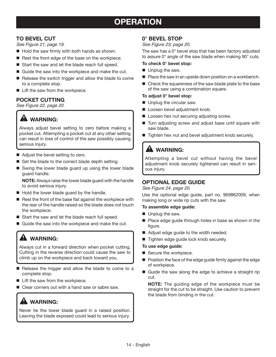 Operation | Ryobi CSB133L User Manual | Page 14 / 52