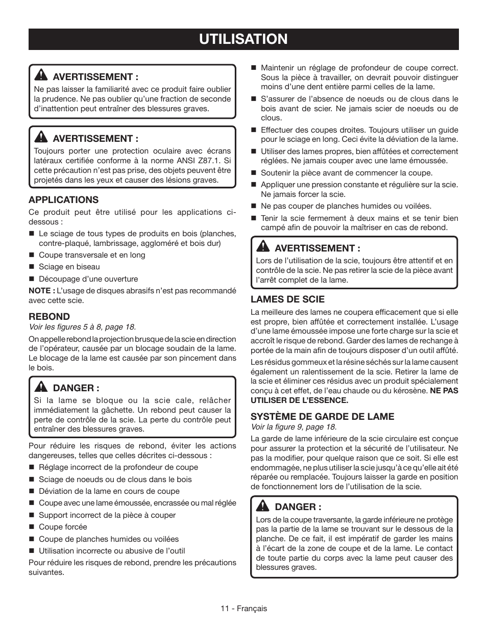 Utilisation | Ryobi CSB133L User Manual | Page 26 / 52