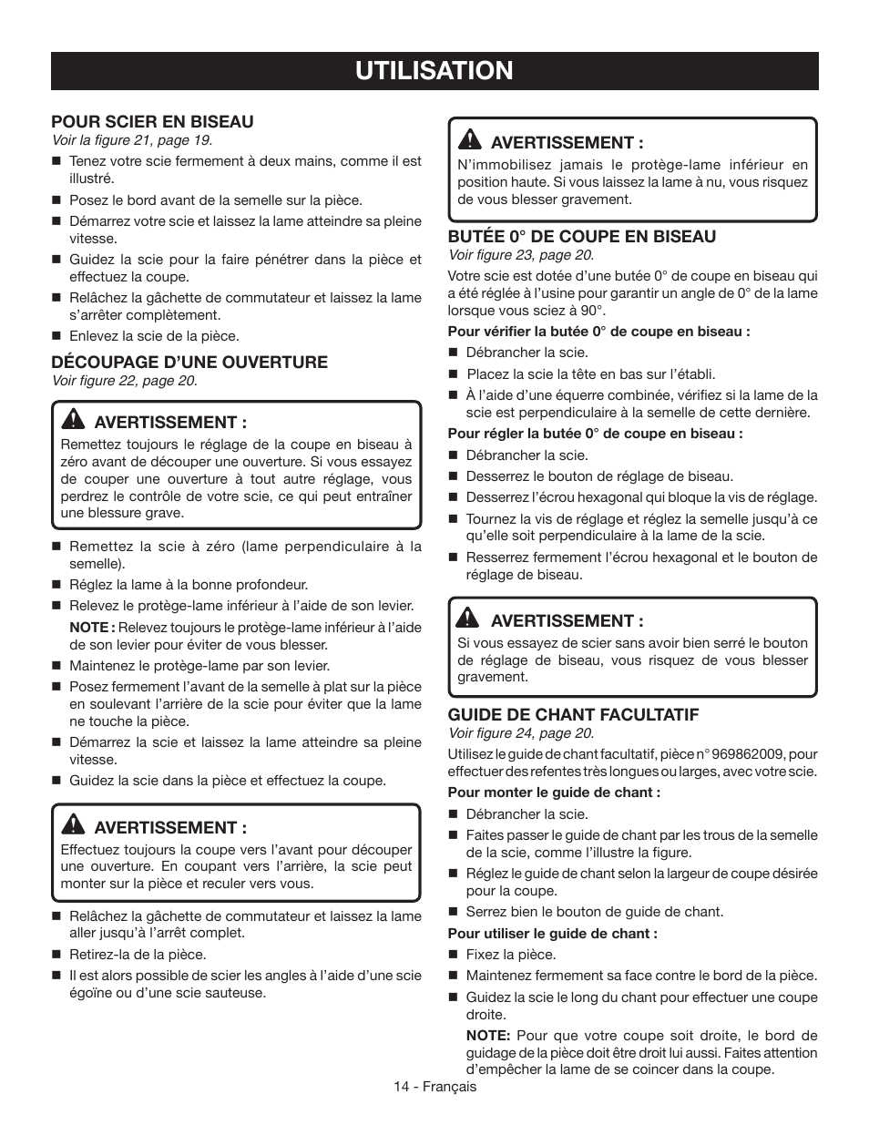 Utilisation | Ryobi CSB133L User Manual | Page 29 / 52