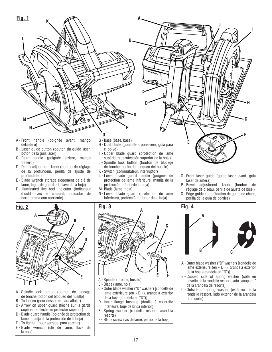 Fig. 2 fig. 3, Fig. 1, Fig. 4 | Ryobi CSB133L User Manual | Page 47 / 52