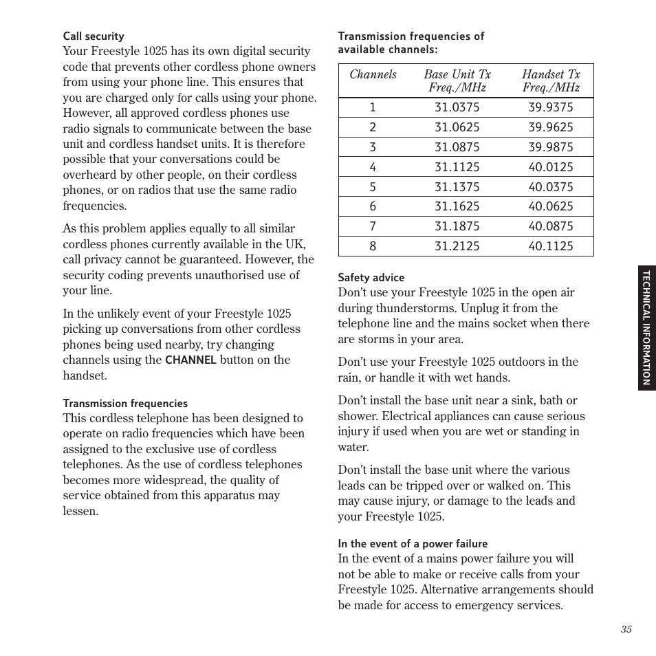 BT Freestyle 1025 User Manual | Page 39 / 47