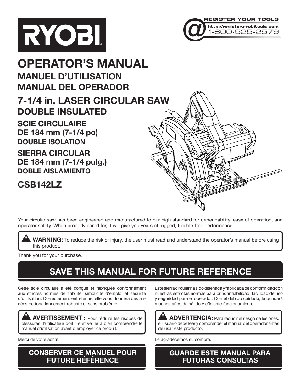 Ryobi CSB142LZ User Manual | 52 pages