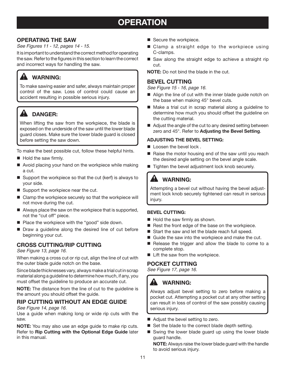 Operation | Ryobi CS120L User Manual | Page 11 / 42
