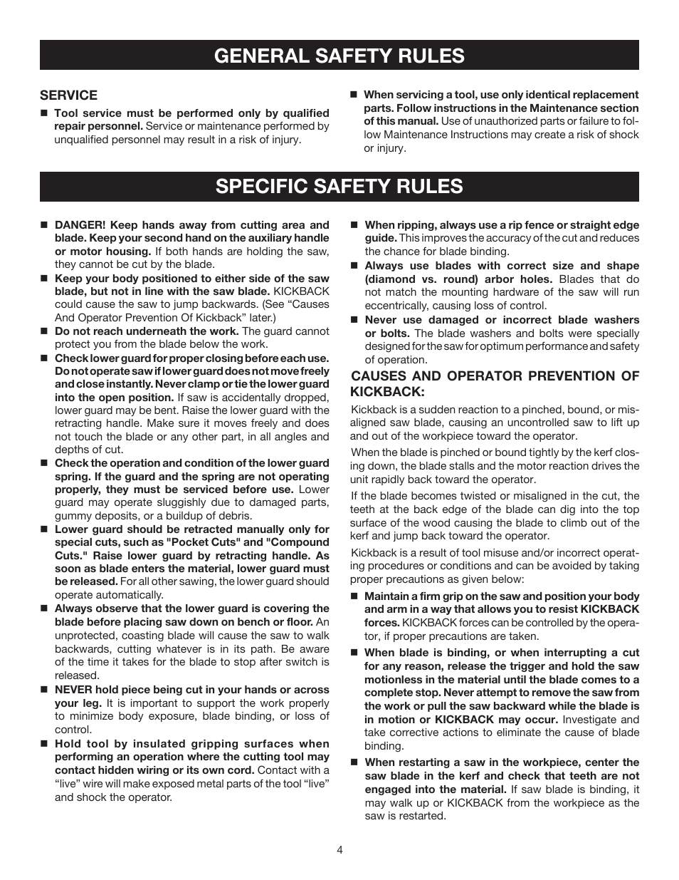 General safety rules specific safety rules | Ryobi P500 User Manual | Page 4 / 68