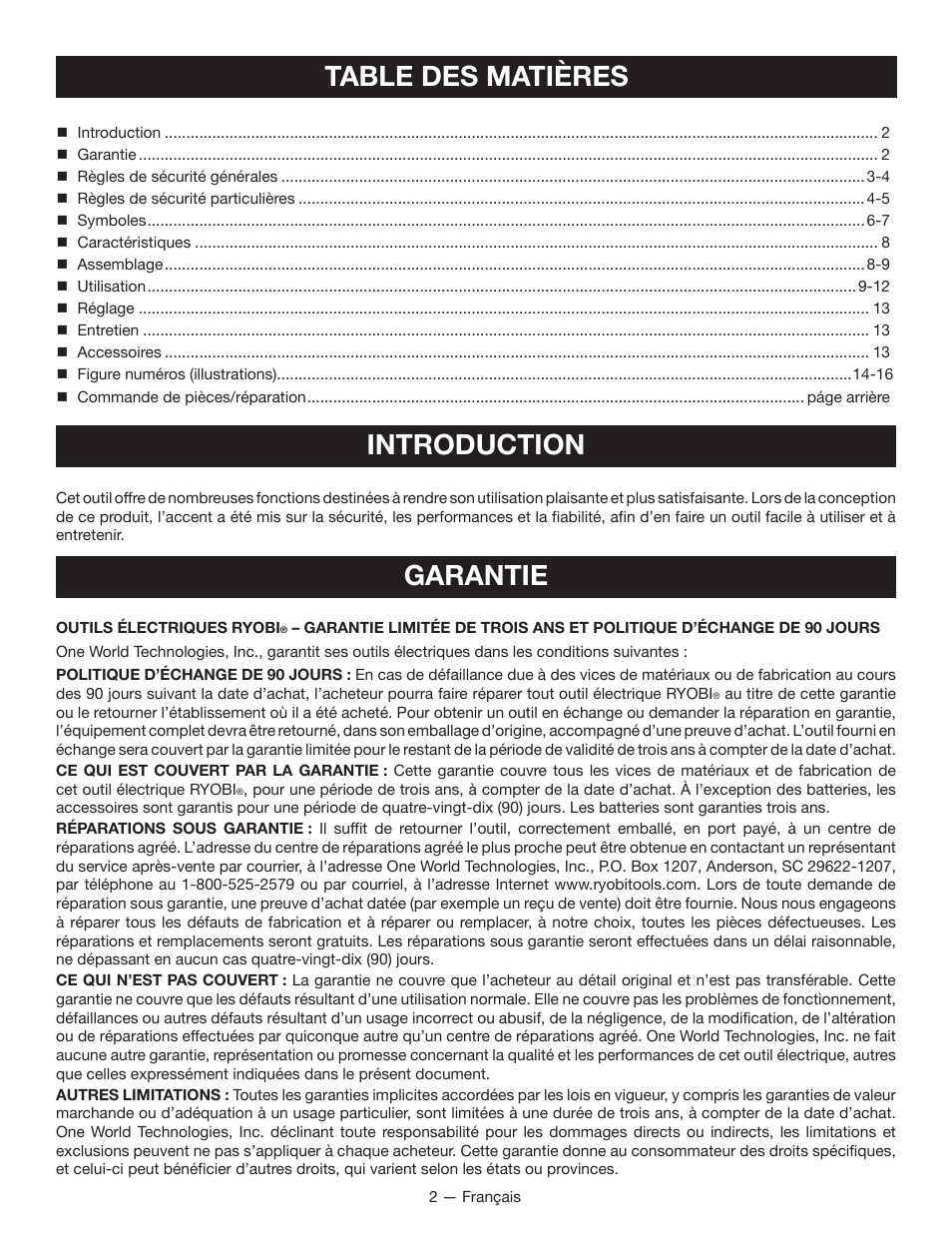 Ryobi P501 User Manual | Page 13 / 40