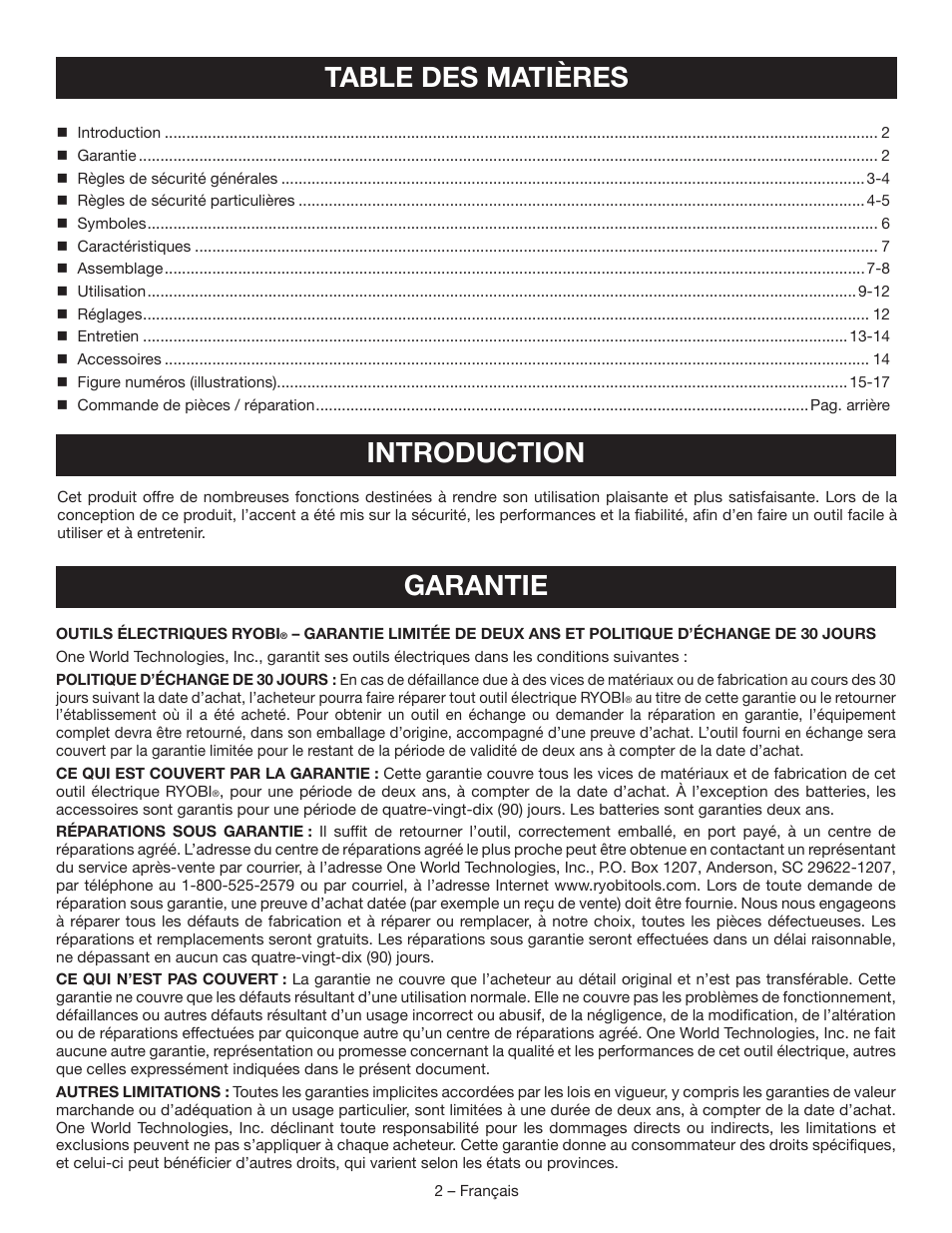 Ryobi P503 User Manual | Page 15 / 44